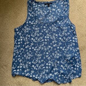 Banana Republic Blue Floral Sleeveless Top